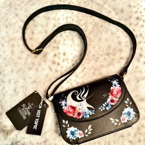 NWT Disney Loungefly Black Floral Crossbody Bag